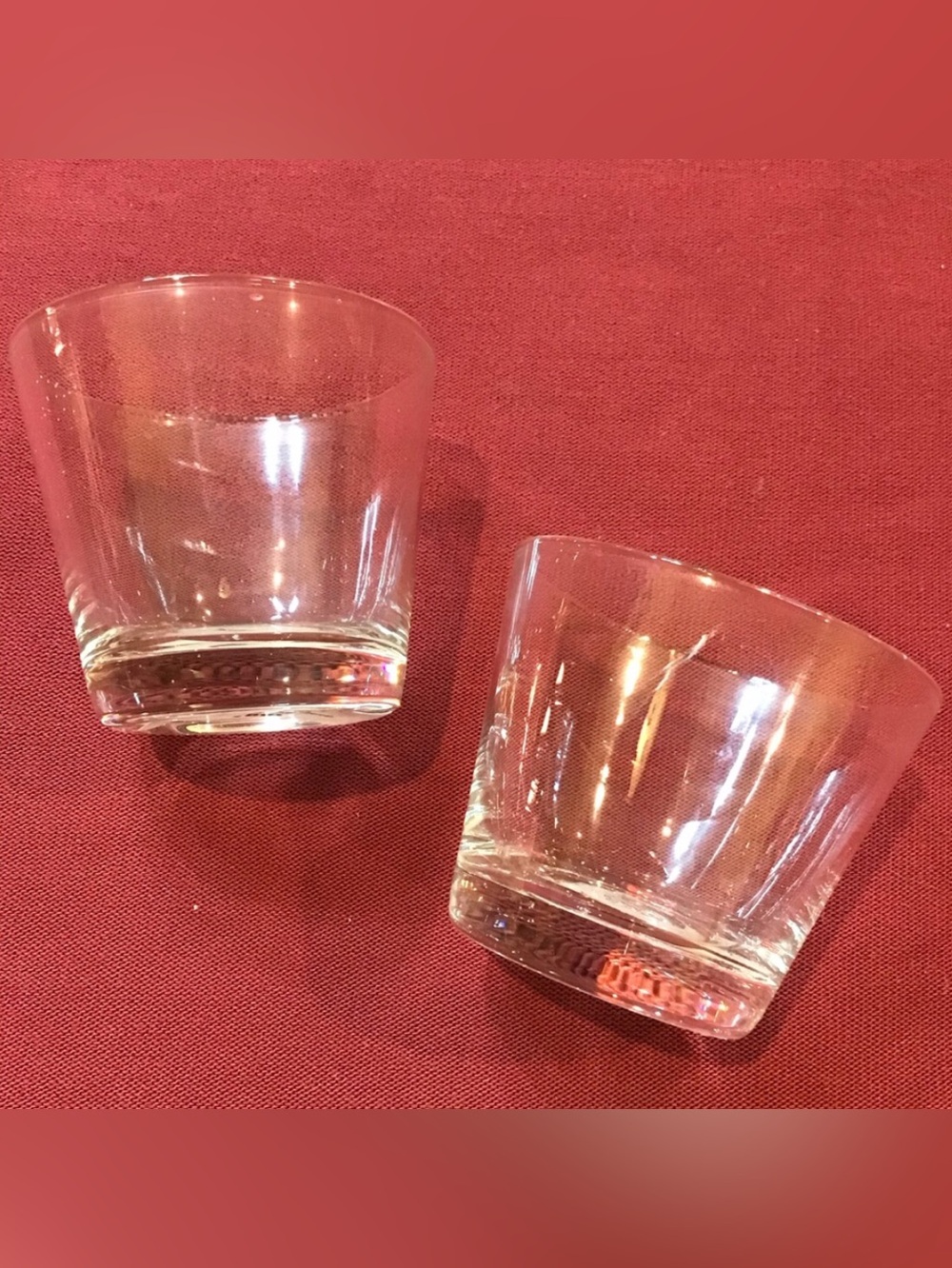 Tag Candle Holders, pair, clear glass